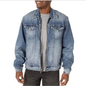 Rock &‎ Republic Men’s Denim Zippered moto bomber jacket size 2XL brand new